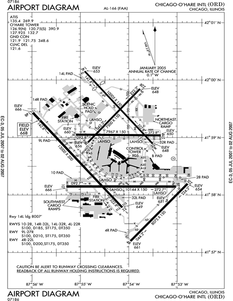 faa pilot book airport chicago ohare airport map
