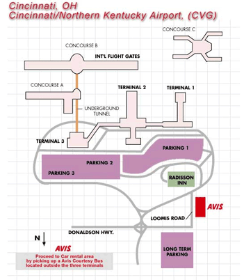 cvn cincinnati ohio airport map