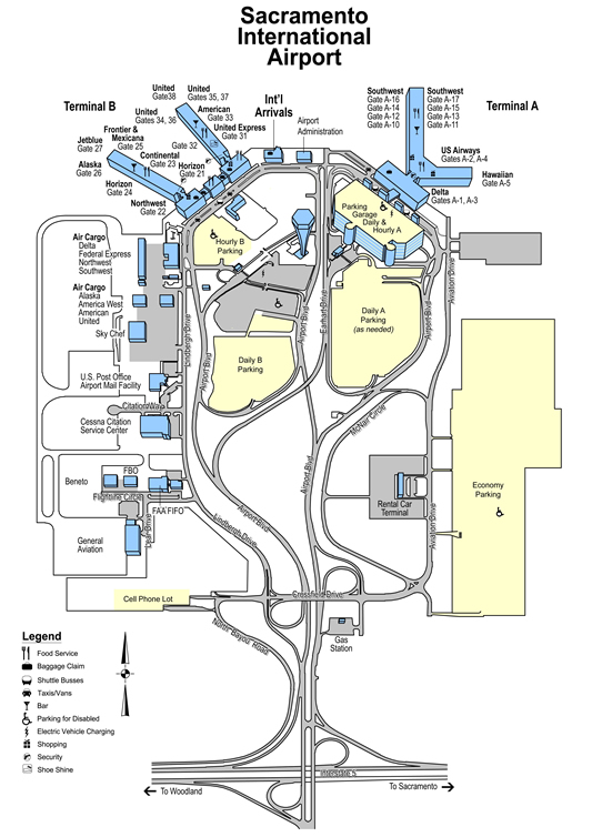 sacramento california airport map