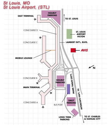 stl saint louis mo airport map